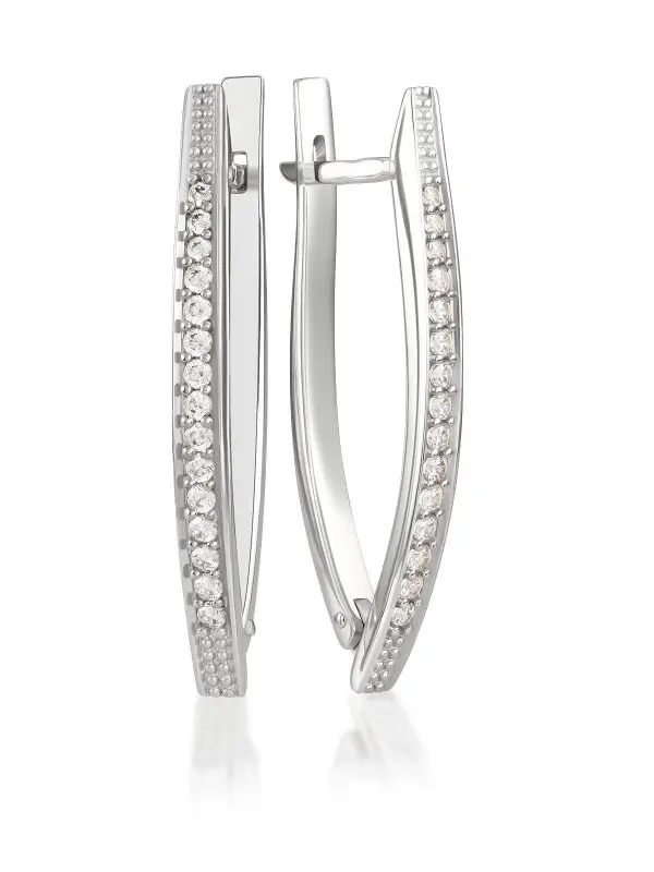 Серьги с английским замком из серебра