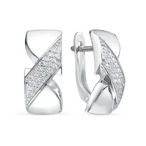 Серьги с английским замком из серебра