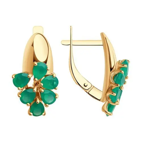 Серьги с английским замком из красного золота