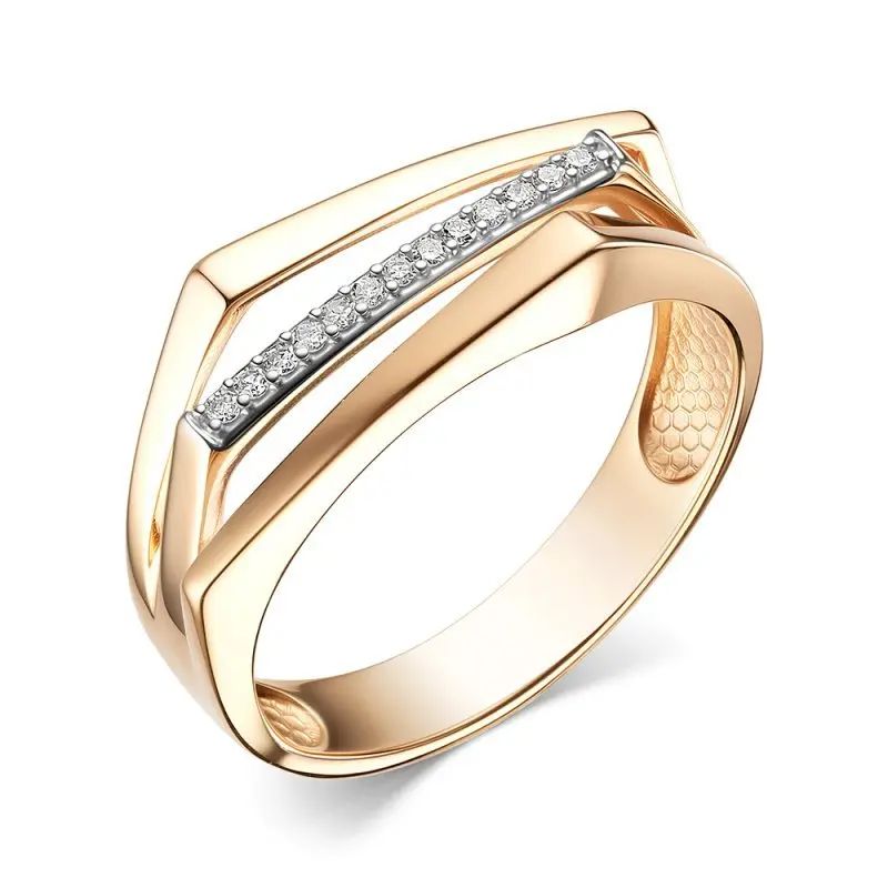 Кольцо декоративное из комбинированного золота