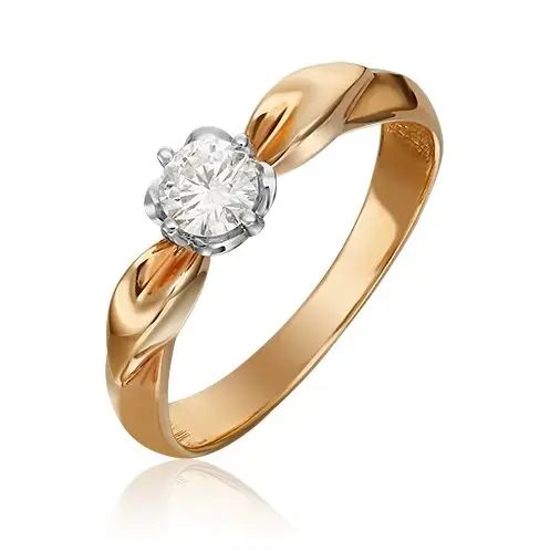 Кольцо декоративное из комбинированного золота