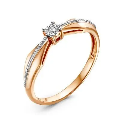 Кольцо декоративное из комбинированного золота