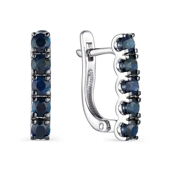 Серьги с английским замком из белого золота