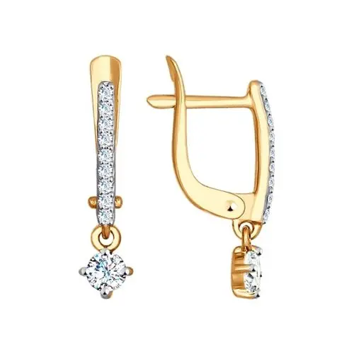 Серьги с английским замком из красного золота