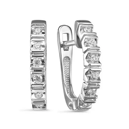 Серьги с английским замком из белого золота