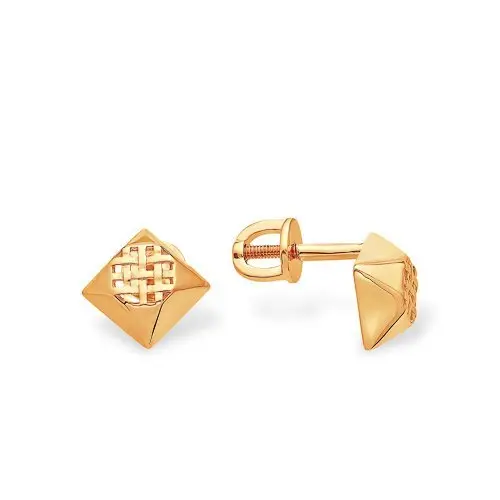 Серьги пуссеты из красного золота