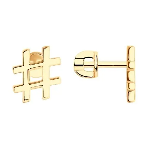 Серьги пуссеты из позолоты вид 1