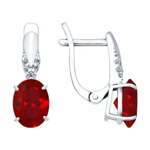 Серьги с английским замком из серебра
