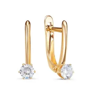 Серьги с английским замком из красного золота