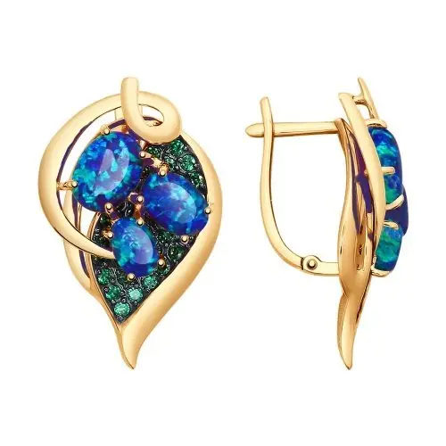 Серьги с английским замком из красного золота