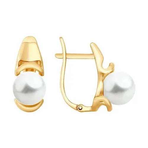 Серьги с английским замком из красного золота