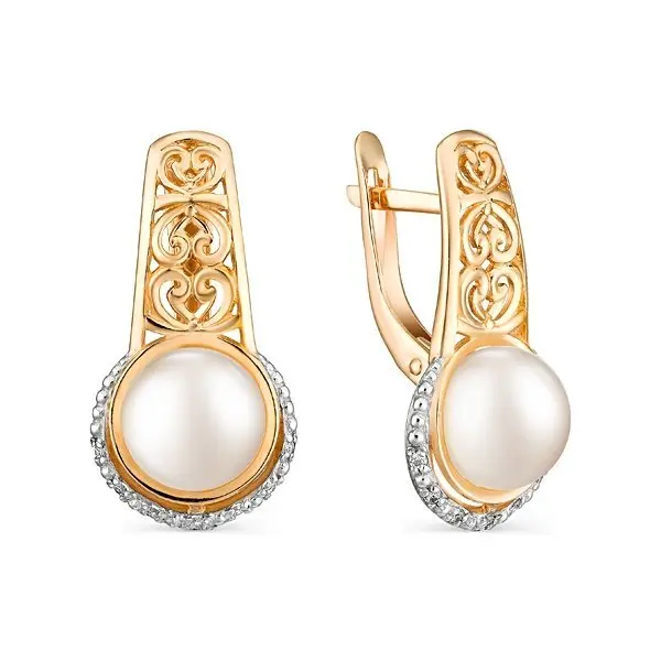 Серьги с английским замком из красного золота