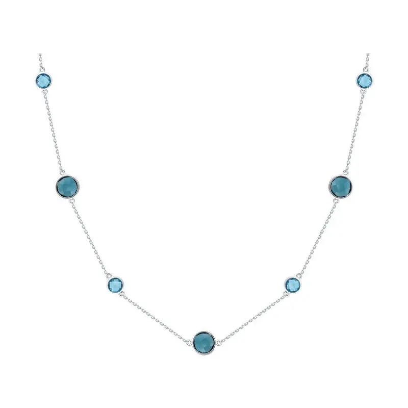 Цепь колье из белого золота