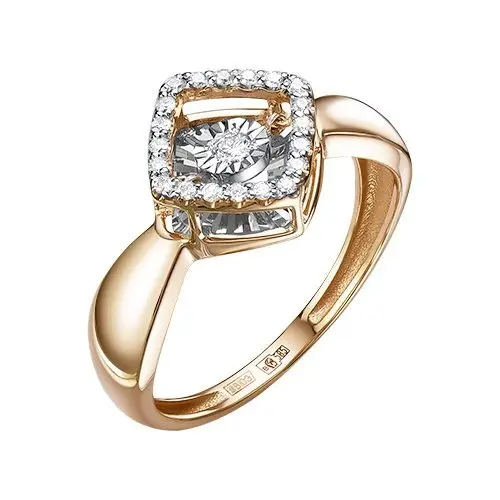 Кольцо декоративное из комбинированного золота