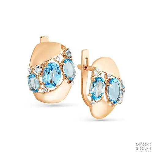 Серьги с английским замком из красного золота