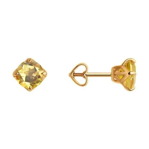 Серьги пуссеты из красного золота