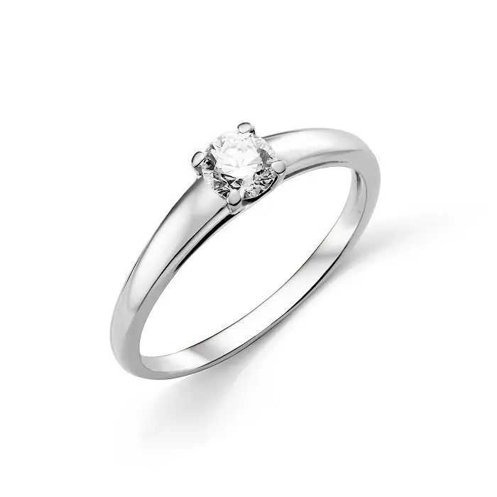 Кольцо помолвочное из белого золота