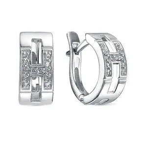 Серьги с английским замком из серебра