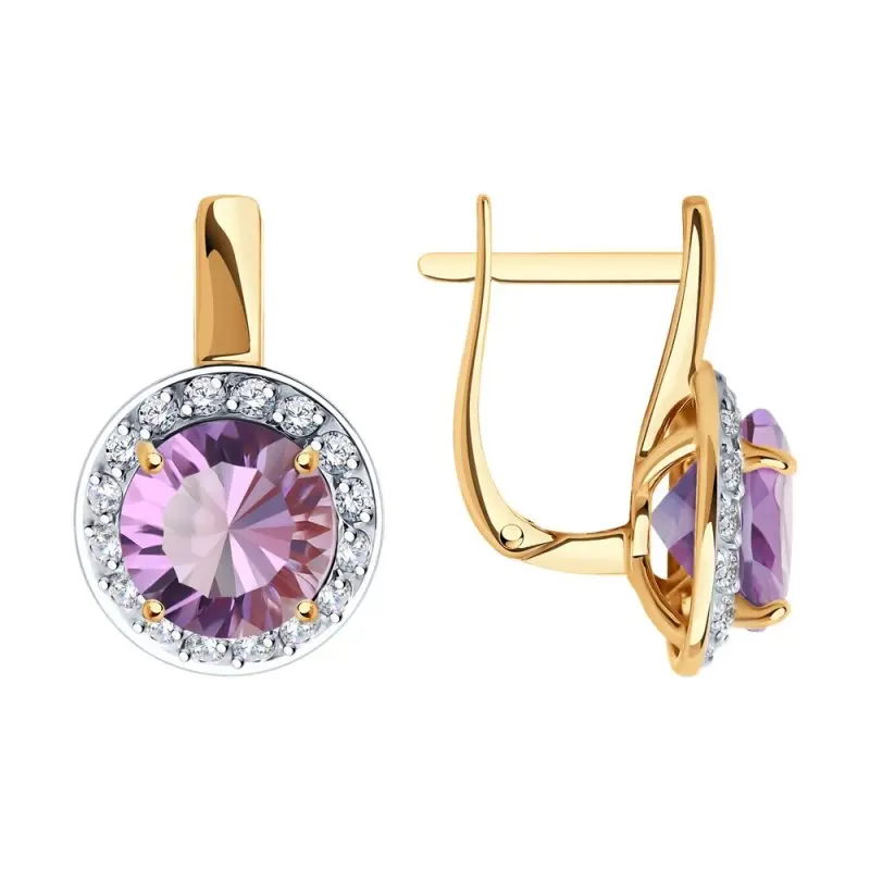 Серьги с английским замком из красного золота