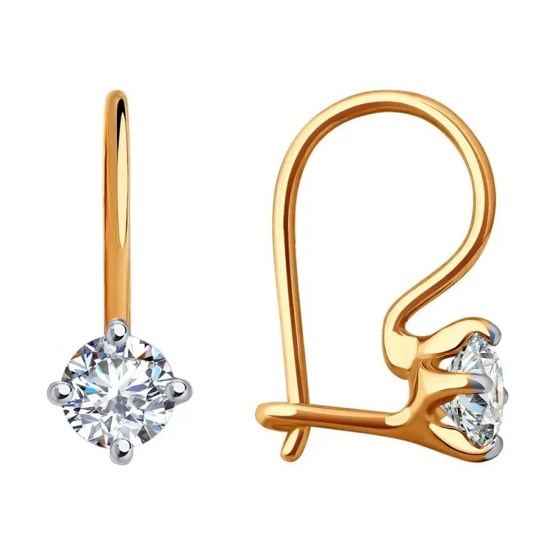 Серьги детские из красного золота