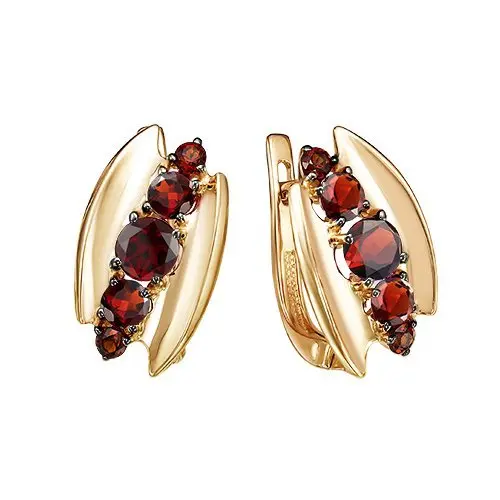 Серьги с английским замком из красного золота