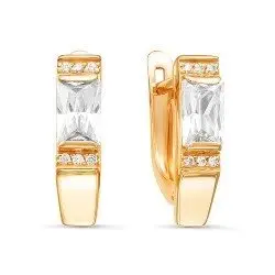 Серьги с английским замком из красного золота