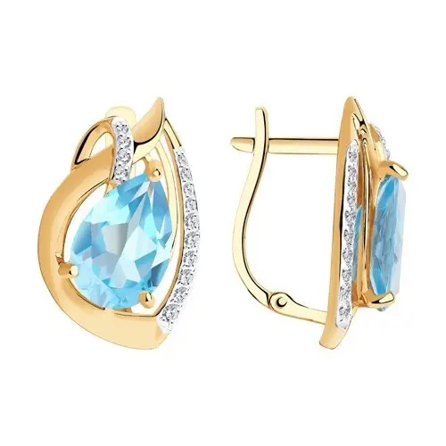 Серьги с английским замком из красного золота