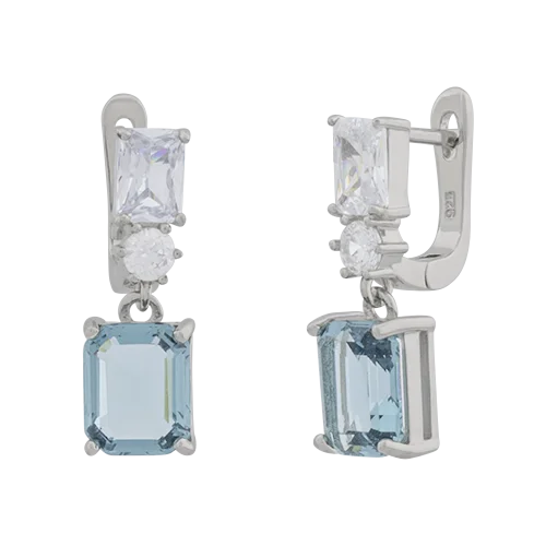 Серьги подвесные из серебра