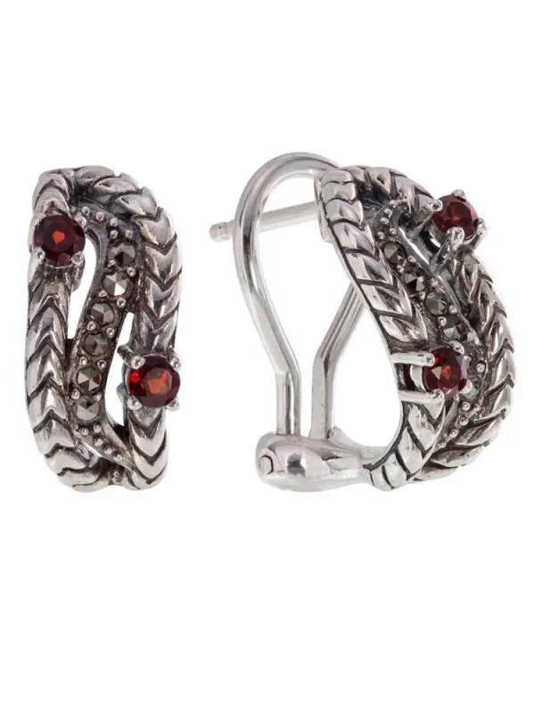 Серьги с английским замком из серебра