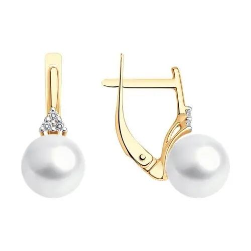 Серьги с английским замком из красного золота