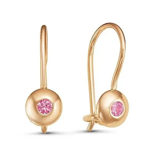 Серьги детские из красного золота