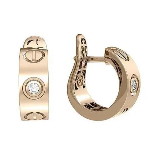 Серьги с английским замком из комбинированного золота