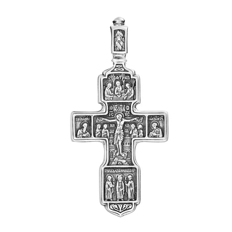 Подвеска крест из серебра