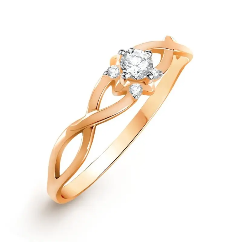 Кольцо декоративное из красного золота