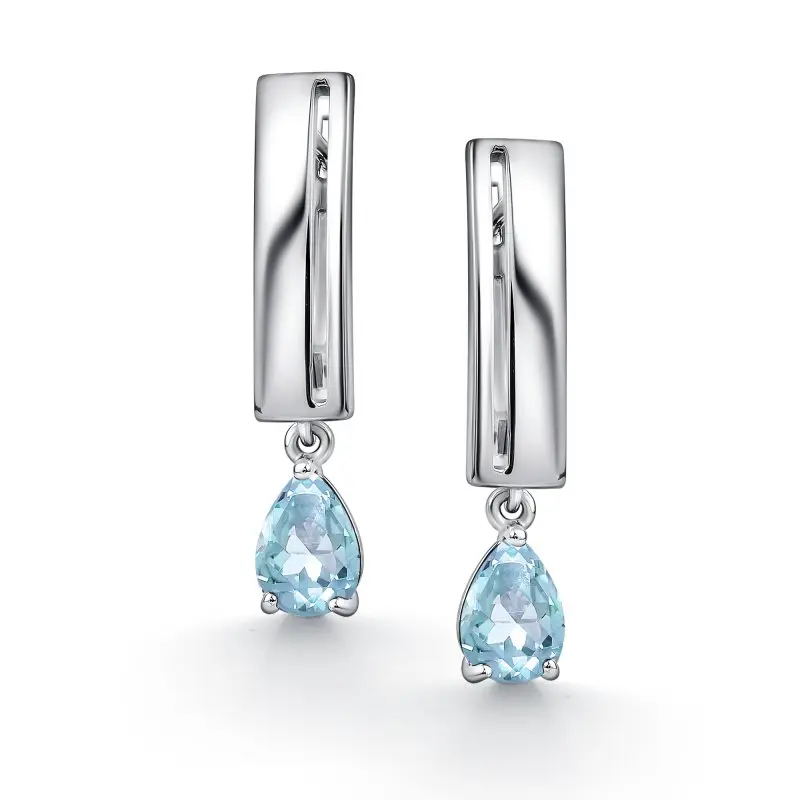 Серьги подвесные из серебра