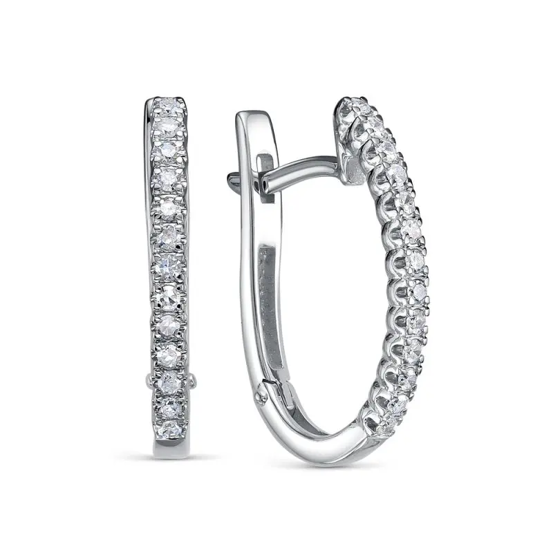 Серьги с английским замком из белого золота