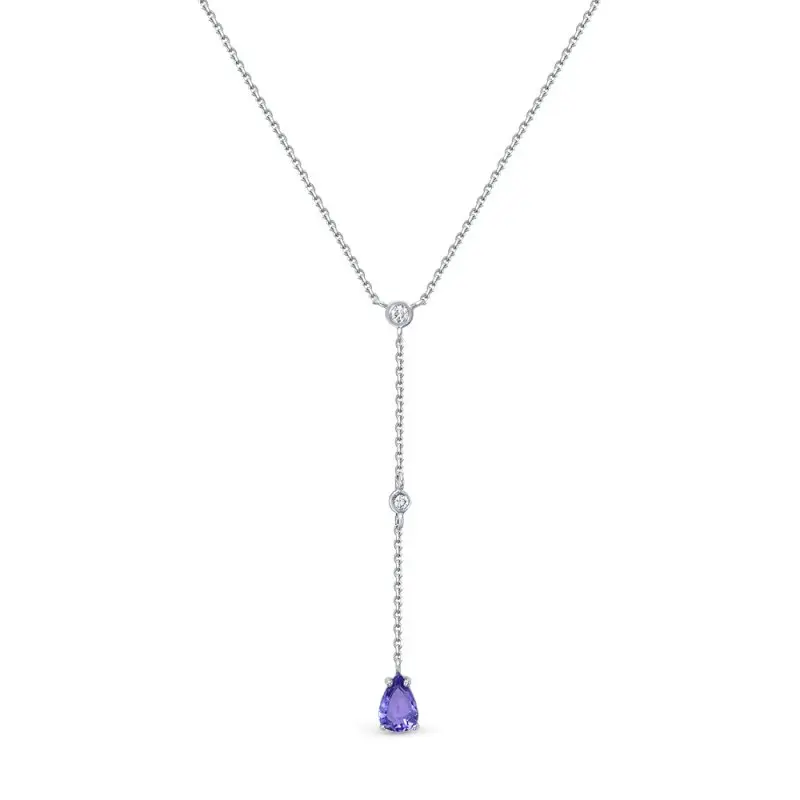 Цепь колье из белого золота