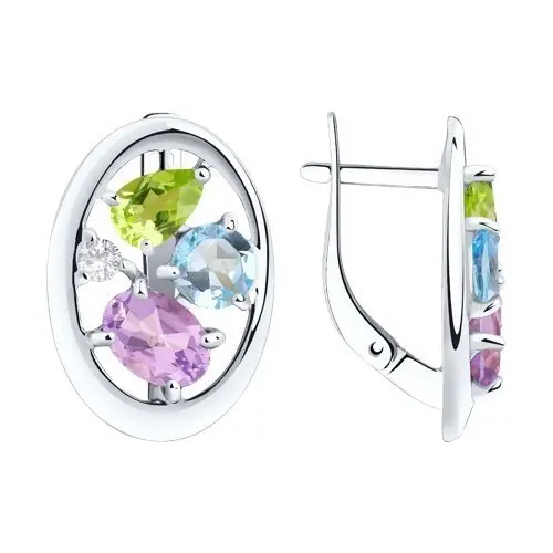 Серьги с английским замком из серебра