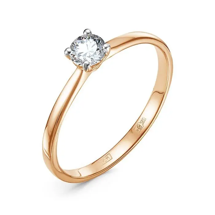 Кольцо помолвочное из комбинированного золота