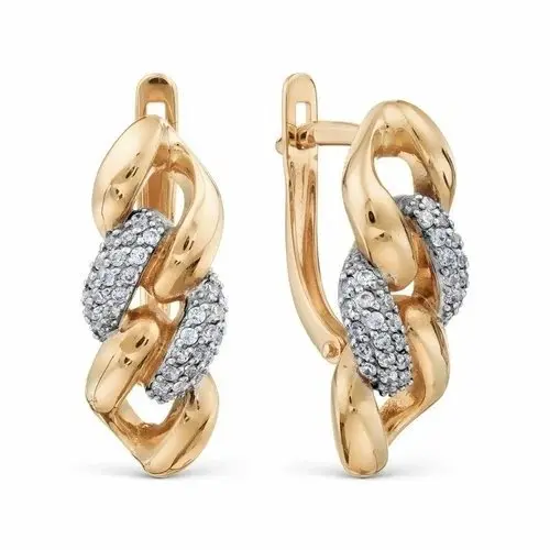 Серьги с английским замком из красного золота