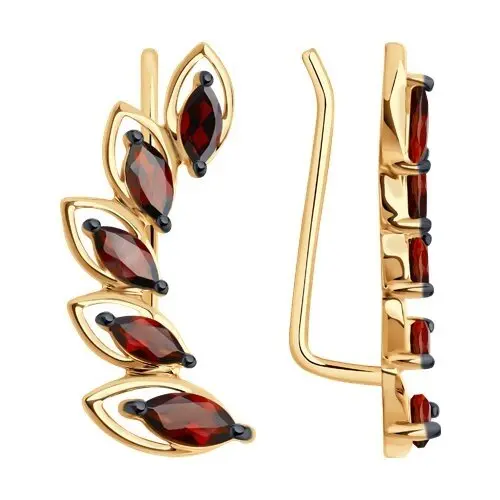 Серьги зажимы из красного золота