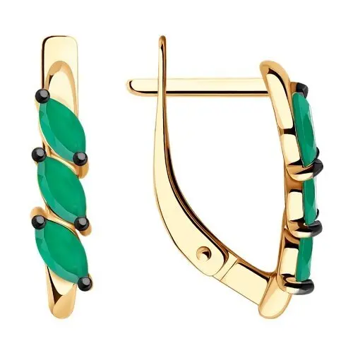 Серьги с английским замком из красного золота