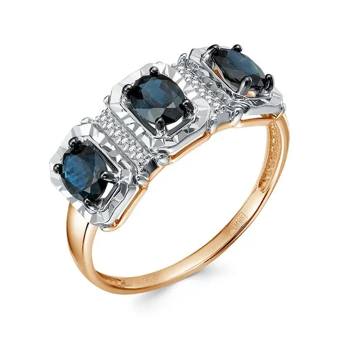 Кольцо декоративное из комбинированного золота