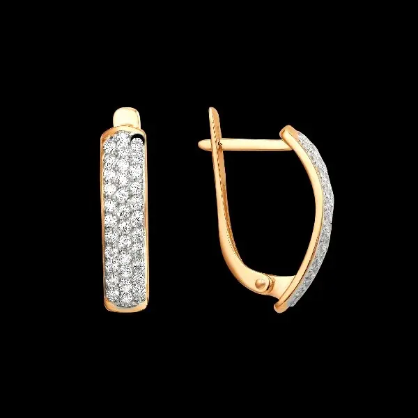 Серьги с английским замком из желтого золота