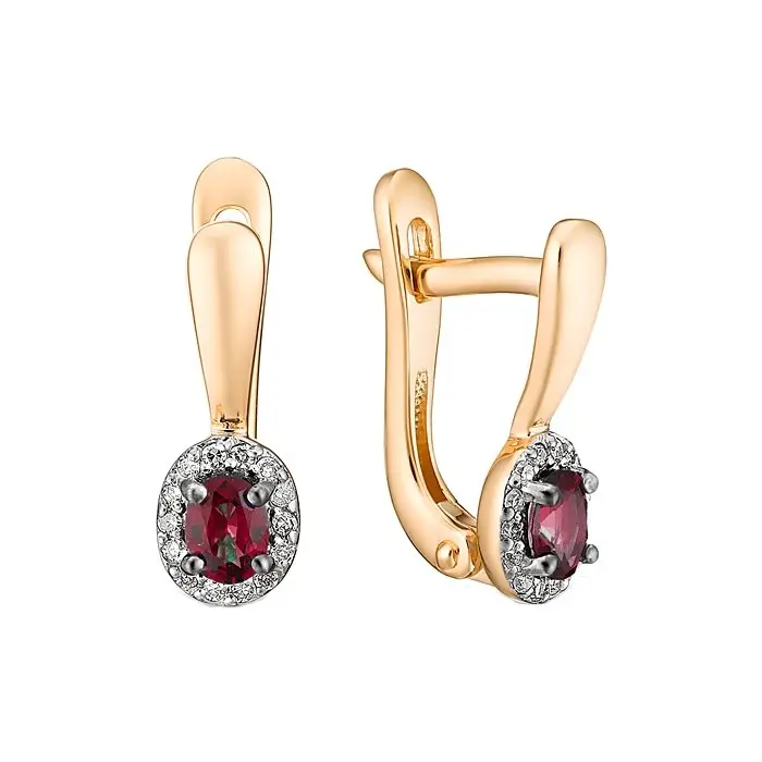 Серьги с английским замком из красного золота