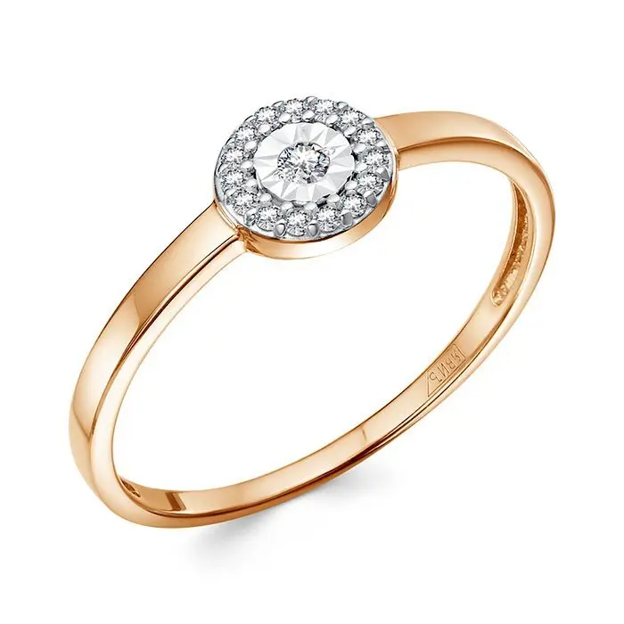 Кольцо декоративное из комбинированного золота