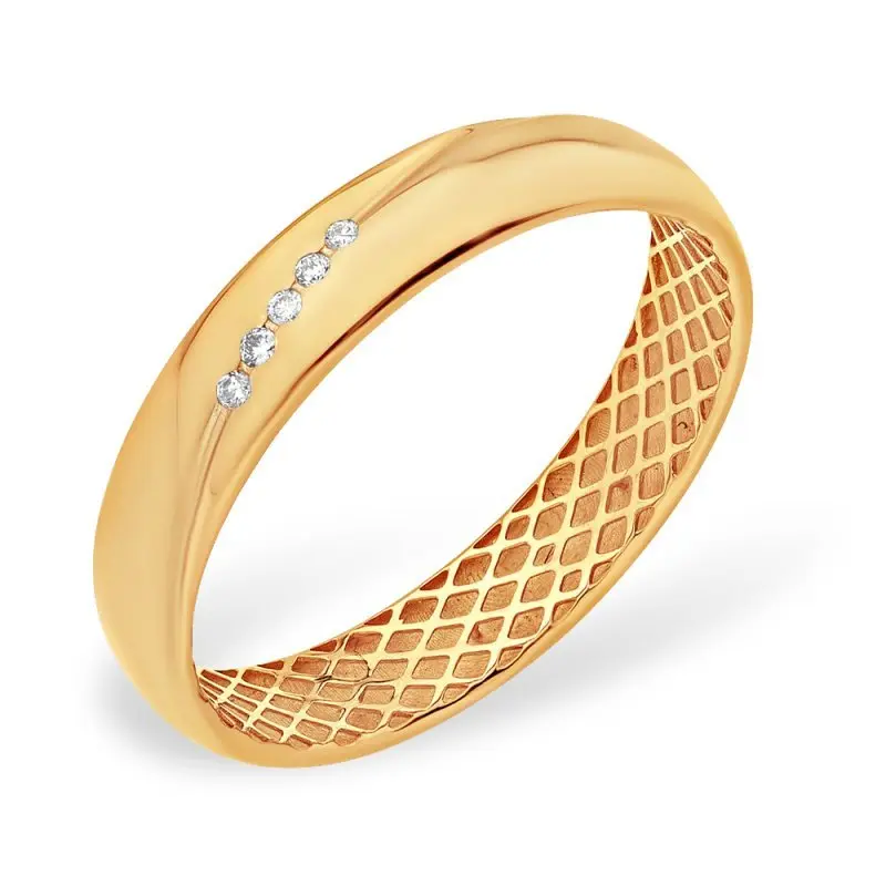 Кольцо обручальное из красного золота