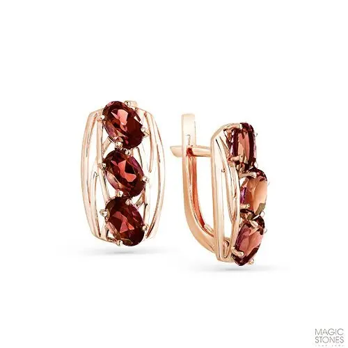 Серьги с английским замком из красного золота