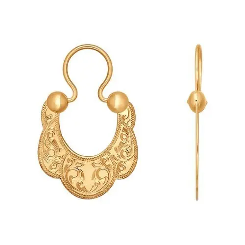 Серьги петельки из красного золота