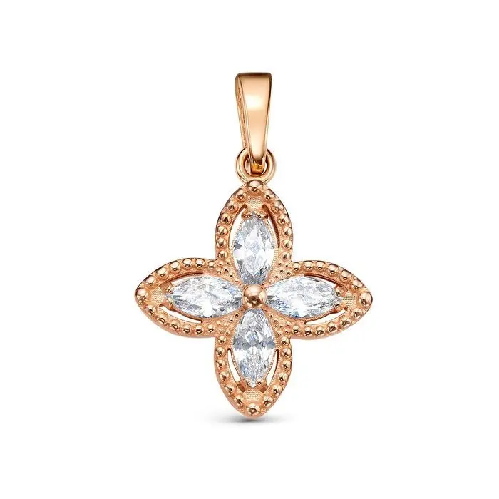 Подвеска декоративная из красного золота